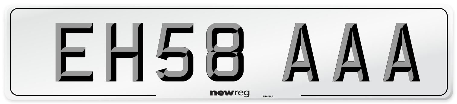 EH58 AAA Number Plate from New Reg